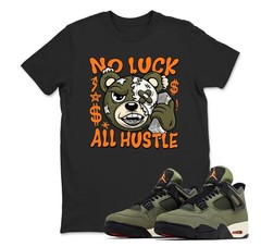 No Luck Bear 4 Undefeated Olive Deep Green, Shirt to Match – BLACK/WHITE