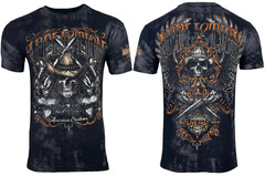Affliction Men’s T-Shirt AC OUTBACK Skull Biker Black Tattoo S-5XL