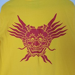 Bruce Lee x Shoe Palace T-Shirt Mens Large Yellow Short Sleeve Dragon Logo