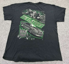 Mens Y2K VINTAGE XL Black Transformers Megatron Graphic T-Shirt Cotton Crew Neck