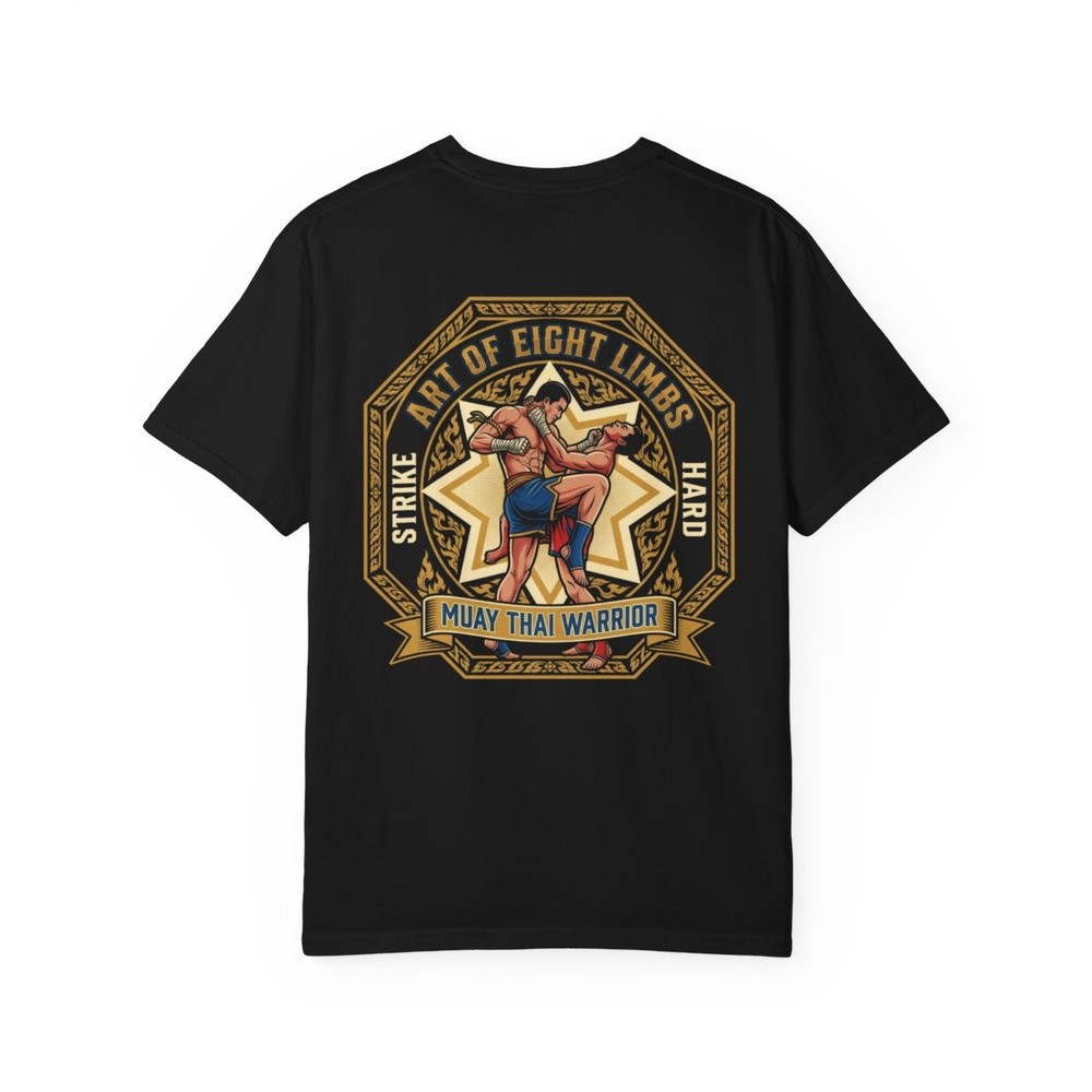 Muay Thai Warrior Art of Eight Limbs Fight Graphic Logo T-Shirt