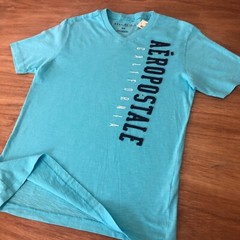 NEW Aeropostale California T-Shirt Sz S NWT V-Neck Turquoise Applique Embr.