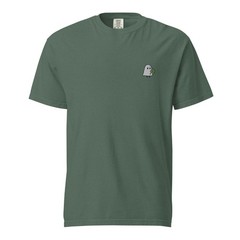 Cute Ghost Embroidered T-Shirt with Lucky Clover | Comfort Colors