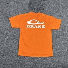 Drake Shirt Mens Medium Orange Logo Graphic Hunting Outdoor Cotton Tee