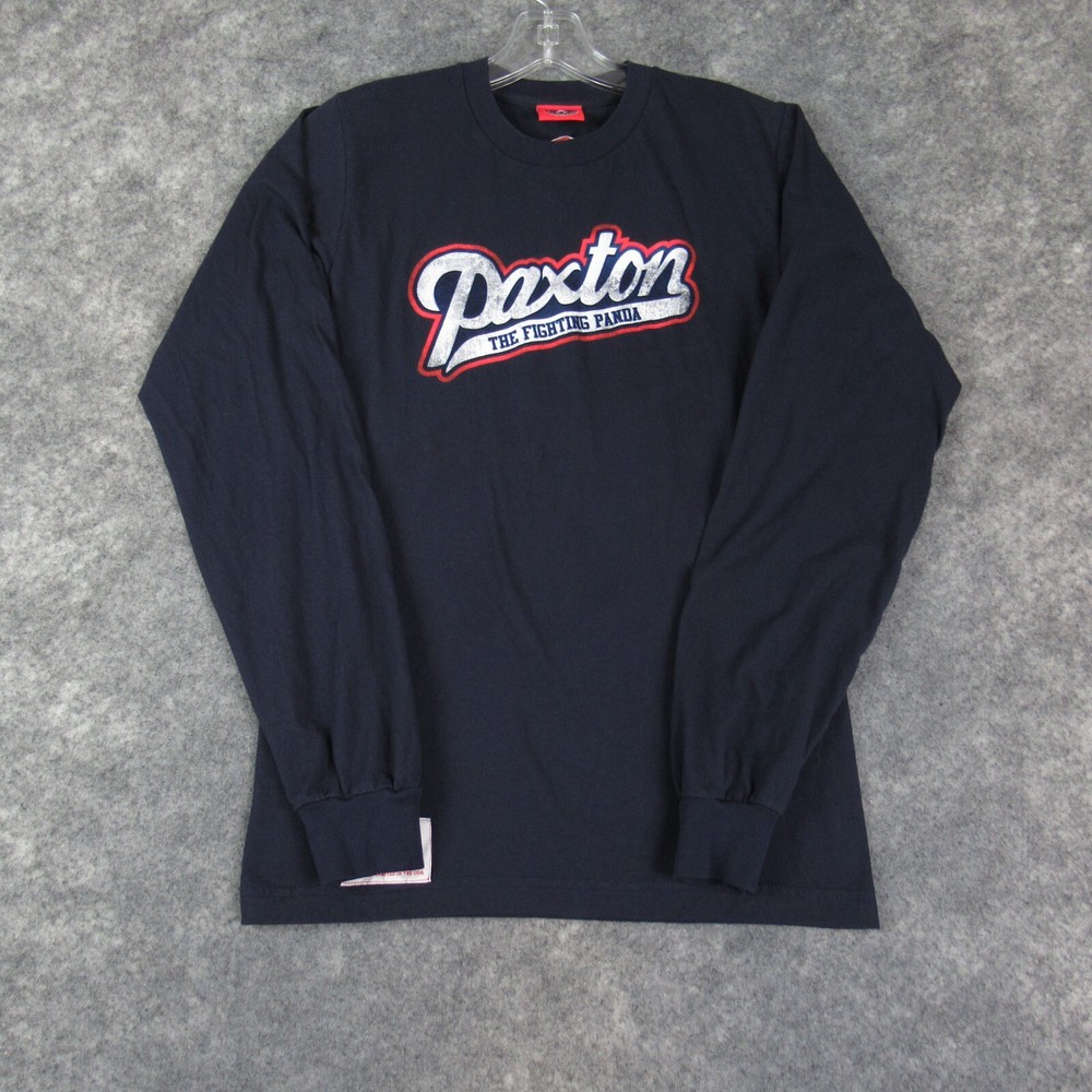 The Fighting Panda Shirt Mens Small Blue Long Sleeve T Shirt Pullover Cotton