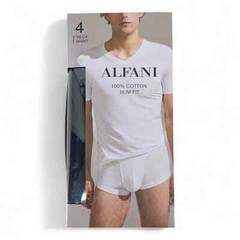 Alfani Mens 4 Pack Classic T Shirt Tagless Undershirts White or Black Ret $40