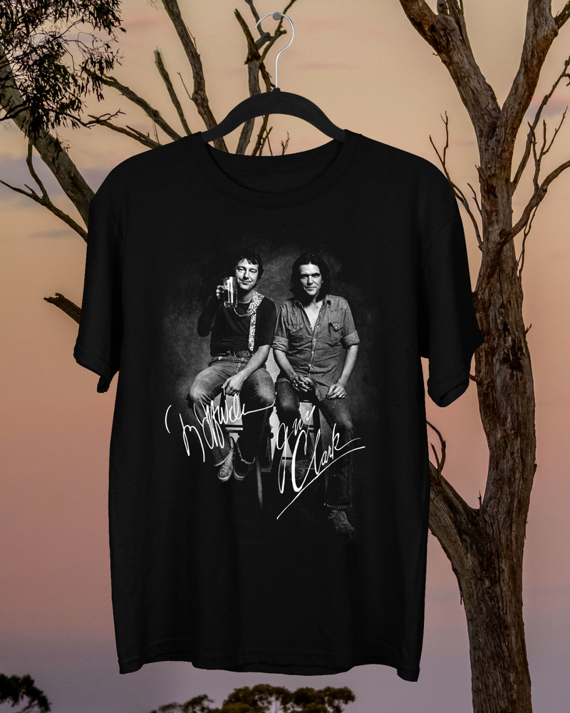 Signed Guy Clark Jerry Jeff Walker Shirt Classic Black Unisex S-234XL