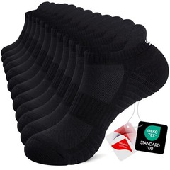 Athletic Black Ankle Socks Low Sports Running Black Socks,Arch Support Non-Sl…