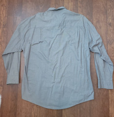 Vintage Calvin Klein Shirt Men Long Sleeve Business Casual Button Up Gray 32-33