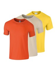 3 Pack Gildan Softstyle T Shirts Mens Short Sleeve Crew Neck Ringspun Cotton Tee