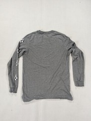 Volcom Mens Size Large Long Sleeve Gray Skateboarding Iconic Stone Graphic