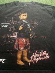 UFC Hasbulla Magomedov Graphic T Shirt Black Mens Large 100% Cotton