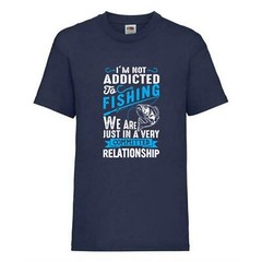 Fishing Addicted Relationship Humour Novelty T Shirt Various Colours And Sizes