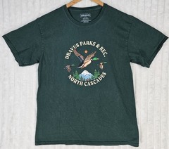 Dravus Shirt Mens Large Green North Cascades Parks Rec Duck Graphic Outdoors Tee