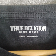 True Religion T-shirt Mens Extra Large Black Metallic Buddha SS Tee World Tour