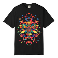 Boho Mandala Floral Abstract Art TShirts, Comfort Colors, Unisex Streetwear Tee