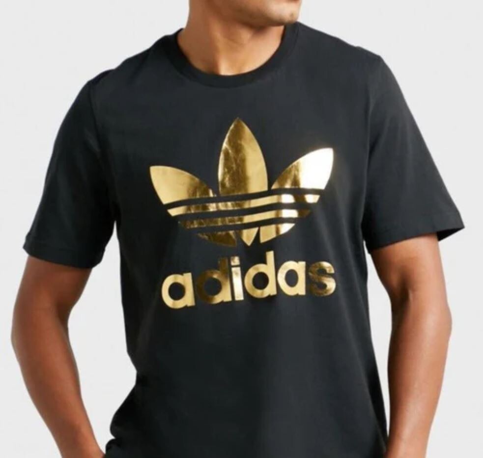 NEW MEN’S ADIDAS ORIGINALS GOLD TREFOIL SHIRT ~SIZE SMALL #JD0945