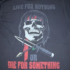 Warrior XII Black Skull “Live for Nothing or Die for Something” Tee Sz L