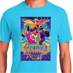 Gildan Fiesta San Antonio Short Sleeve Graphic T Shirt Mens Large Blue NWOT