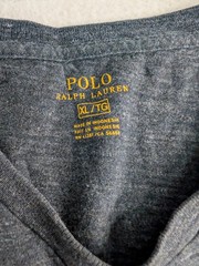 Polo Ralph Lauren Men’s XL V-Neck T-Shirt Grey Charcoal Marl Cotton Pony Logo
