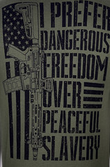 Howitzer Style Men’s T-Shirt Freedom Over Military Grunt MFG