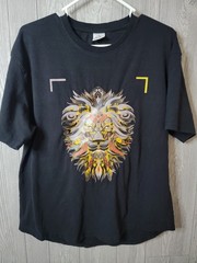 Eli By Just NOK FAUX LEATHER LION Black SHIRT, Would Fot Best A Size Mens Medium