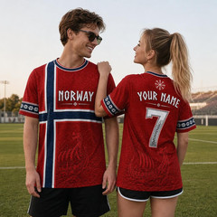 Custom Norway Soccer Jersey, Personalized Name Number