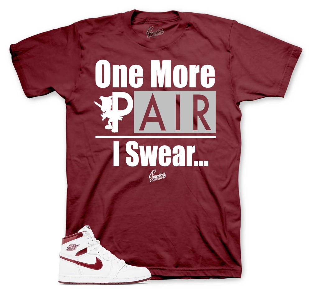 Sneaker Tees To Match Jordan 1 Metallic Burgundy Shoes – One More Pair Shirt