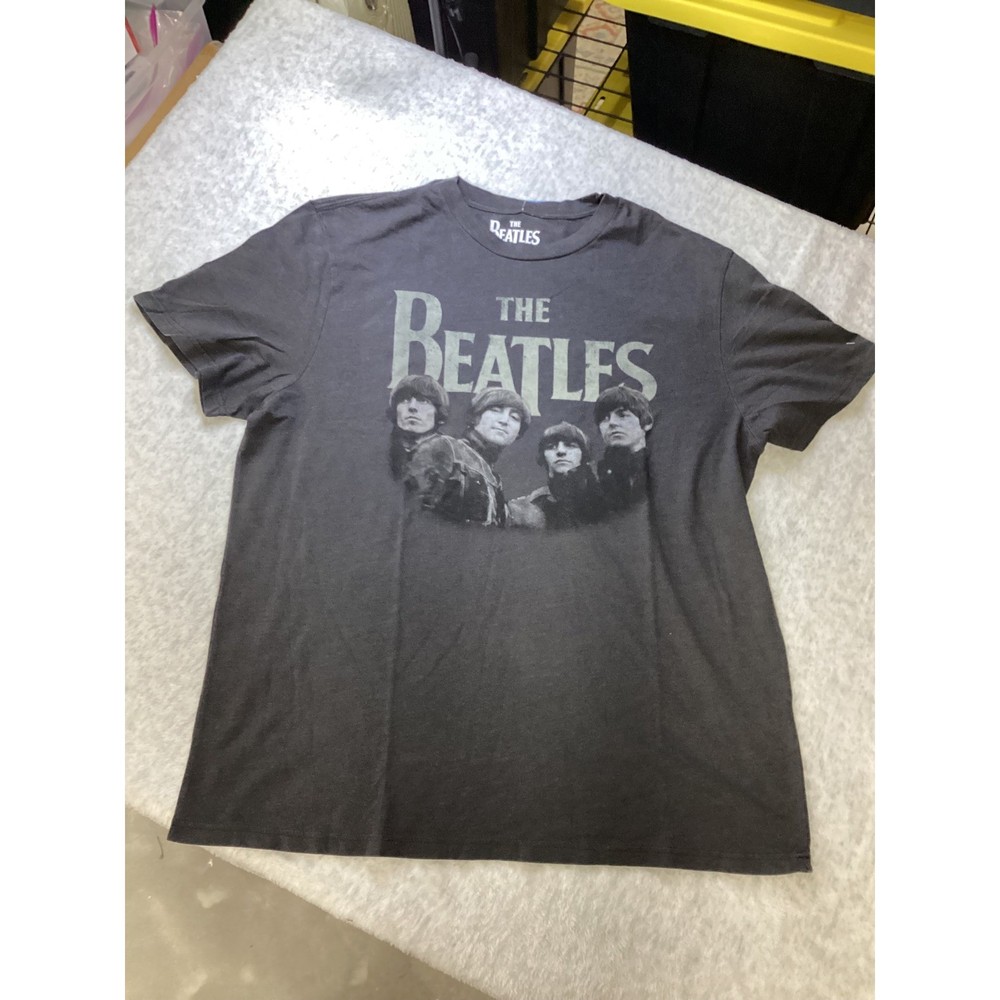 The Beatles 1965 American Tour Rubber Soul Graphic Tee Mens Large Black Soot NEW
