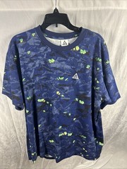 Nike ACG Shirt Mens Large Blue Dri-FIT Leafcutter Graphic Loose Fit HJ0794-410