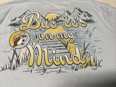 Buc-ee’s Blue Short Sleeve Men’s Size Large T-Shirt Graphic Tee Cotton Blend