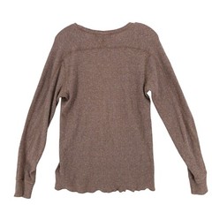 Double RL RRL Ralph Lauren Waffle Knit Long Sleeve Shirt Tee Brown Heather SMALL