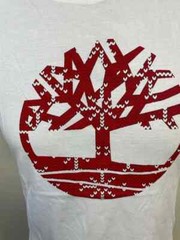 Timberland Mens Short Sleeve Cookie Tree Logo Holiday T-Shirt A1Z5K-100 SIZE : M