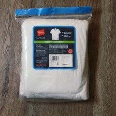 Hanes ComfortSoft Shirts Mens Large 42″-44″ White V-Neck FreshIQ Tagless 5 Pack