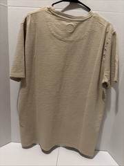 Common People Waffle Knit Tee Shirt Ribbed Stone/Tan Size Large NWT $75