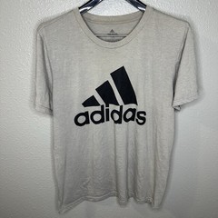 Adidas Men’s Large Shirt Go-to Performance Tee Beige Logo Shirt Lightweight
