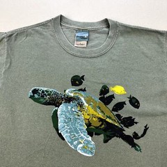 Hawaii Sea Turtle T-Shirt Adult Small Green Snorkel Bobs Beach Scuba Dive Island