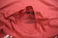 Coca-Cola Mens Enjoy Coca-Cola Distressed Print Heather Red Coke Shirt New M-3XL