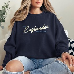Connecticut New Englander Slant Script Adult T-shirt Sweatshirt Hoodie, S-XXL