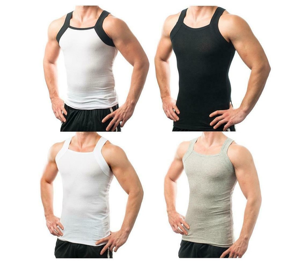 DIFFERENT TOUCH G Unit Style Tank Top Square Cut A Shirt LARGE 4 Assorted Pack