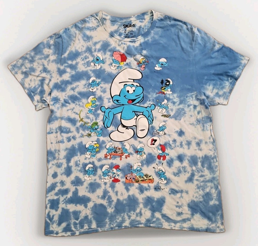 C Life Group Smurfs graphic tie-dye t-shirt Size XL(153)
