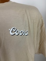 Coors Cowboy Shirt Adult XL Beer Promo Horse Bucking Bronco Western Beige Cotton