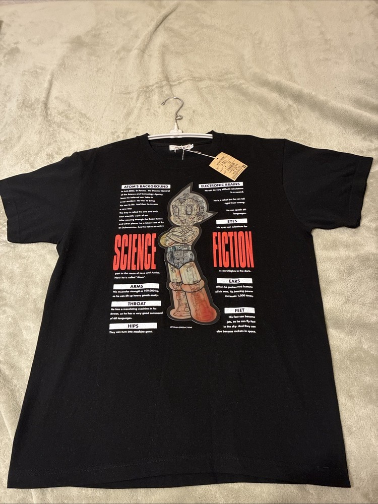 Rare Tezuka Osamu Original Astro Boy Atom 3D PVC Graphic T-Shirt NWT Japan M