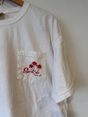 Sand Bar Pocket T-Shirt Retro Design Athens Georgia Skull Beach Vacation Palms