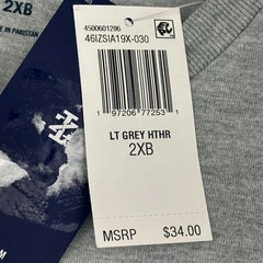 Izod Saltwater Shirt Mens 2XB Gray Soft Wash Crew Neck Short Sleeves Tee NWT