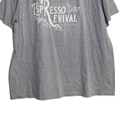 Espresso Revival Graphic Gray Short-Sleeve T-Shirt 2XL Cotton Blend Crew Neck