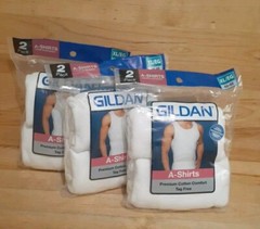 3BAGS: GILDEN Men A-Shirts Premium 100% Cotton All Day Comfort Tag Free XL 46/48