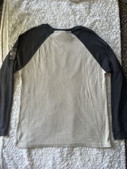 Harley-Davidson Skull Thermal Waffle Knit Raglan Shirt Men’s L Gray Cream Logo