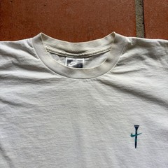 Vintage Tiger Woods Golf Nike Tour T-Shirt Size Medium White 90s
