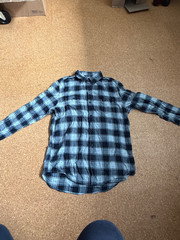 Vintage 1990s Grunge Cotton Plaid Button-Up Shirt Unisex Size Medium